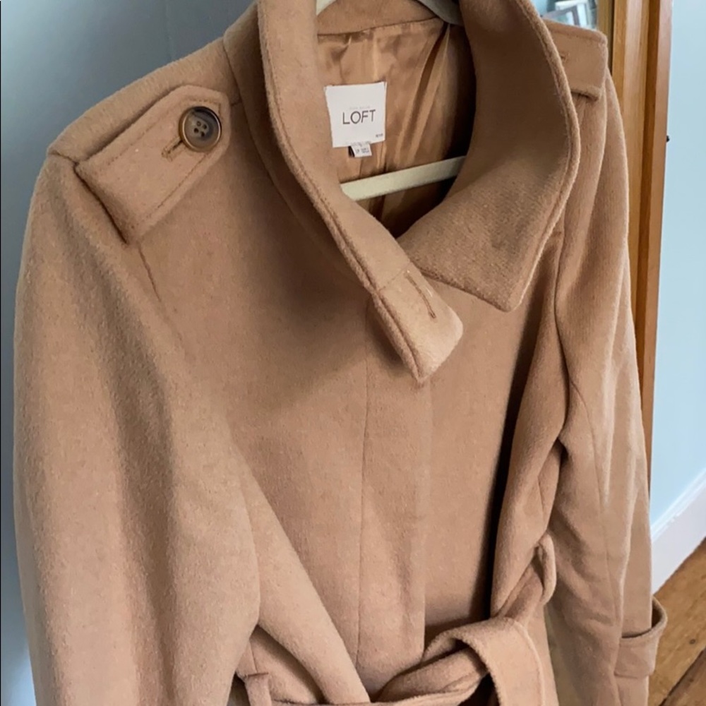 LOFT Tan Belted Trench Coat - Picture 5 of 6